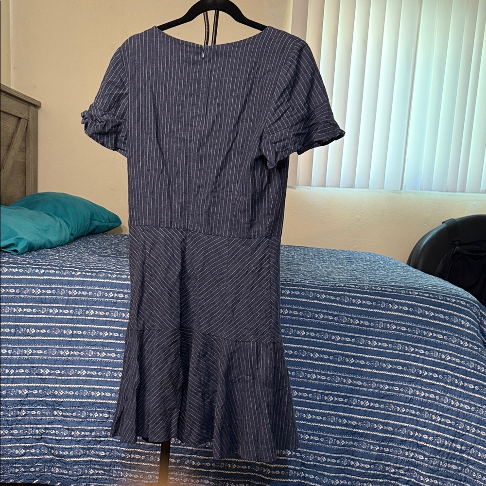 Banana Republic Navy Striped Midi Dress - Picture 2 of 4